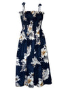Lanai Smock Top Sleeves Midi Hawaiian Dress