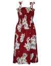 Lanai Smock Top Sleeves Midi Hawaiian Dress