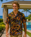 Kahoolawe Men's Cotton Hawaiian Shirt Black