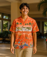 Border Chest Turtles Hawaiian Shirt Orange