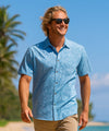 Casual Wrinkle-Free Button Up Shirt Blue