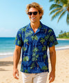 Hawaiiana Cotton Aloha Shirt for Men Navy