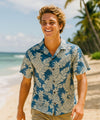 Pineapple Aloha Cotton Shirt for Men Blue Men's Cotton Shirts Aloha Republic
