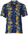 Navy Birds of Paradise Panel Aloha Shirt