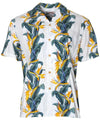 White Birds of Paradise Panel Aloha Shirt