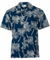 Palm Grotto Relax Fit Men's Navy Aloha Shirt