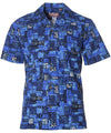 Tribal Tapa Open Collar Men's Aloha Shirt