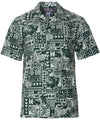 Tapa Short Sleeves Tribal Men's Aloha Shirt Green