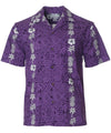 Tapa Coco Panel Men's Hawaiian Shirt Purple