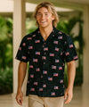 Patriot Aloha Hawaiian Men's Shirt Black