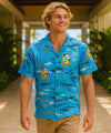 Blue Angels Cotton Men's Aloha Shirt Blue