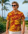 Tropical Monstera Aloha Shirt Yellow