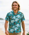 Deep Dive Ocean Aloha Shirt Aqua