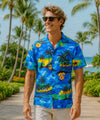 Sunrise Hawaii Men's Cotton Aloha Shirt Blue