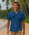 Hibiscus Aloha Cotton Men's Shirt Navy 2XL