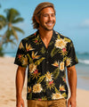 Rayon Ceres Men's Relax Fit Aloha Shirt Black
