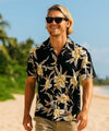 Rayon Orchids Men's Aloha Shirt Black
