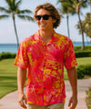 Maunaloa Short Sleeves Men's Aloha Shirt Pink