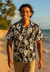 Cotton Vintage Surfboards Men's Aloha Shirt Gray