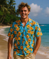 Short Sleeves Kailua Cotton Aloha Shirt Sky Blue
