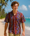 Short Sleeves Kailua Cotton Aloha Shirt Maroon