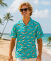 Fishing Time Shortt Sleeves Aloha Fishing Shirt Sea Green