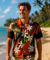 Pua Nui Rayon Men's Aloha Shirt Black Men's Rayon Shirts Mae Young Designs