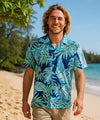 Short Sleeves Royal Palms Aloha Shirt Navy