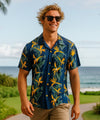 Birds of Paradise Panel Aloha Shirt Navy