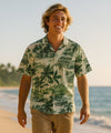 Short Sleeves Relax Fit Hawaiian Shirt Green