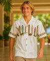Short Sleeves Longboard Aloha Border Hawaiian Shirt white