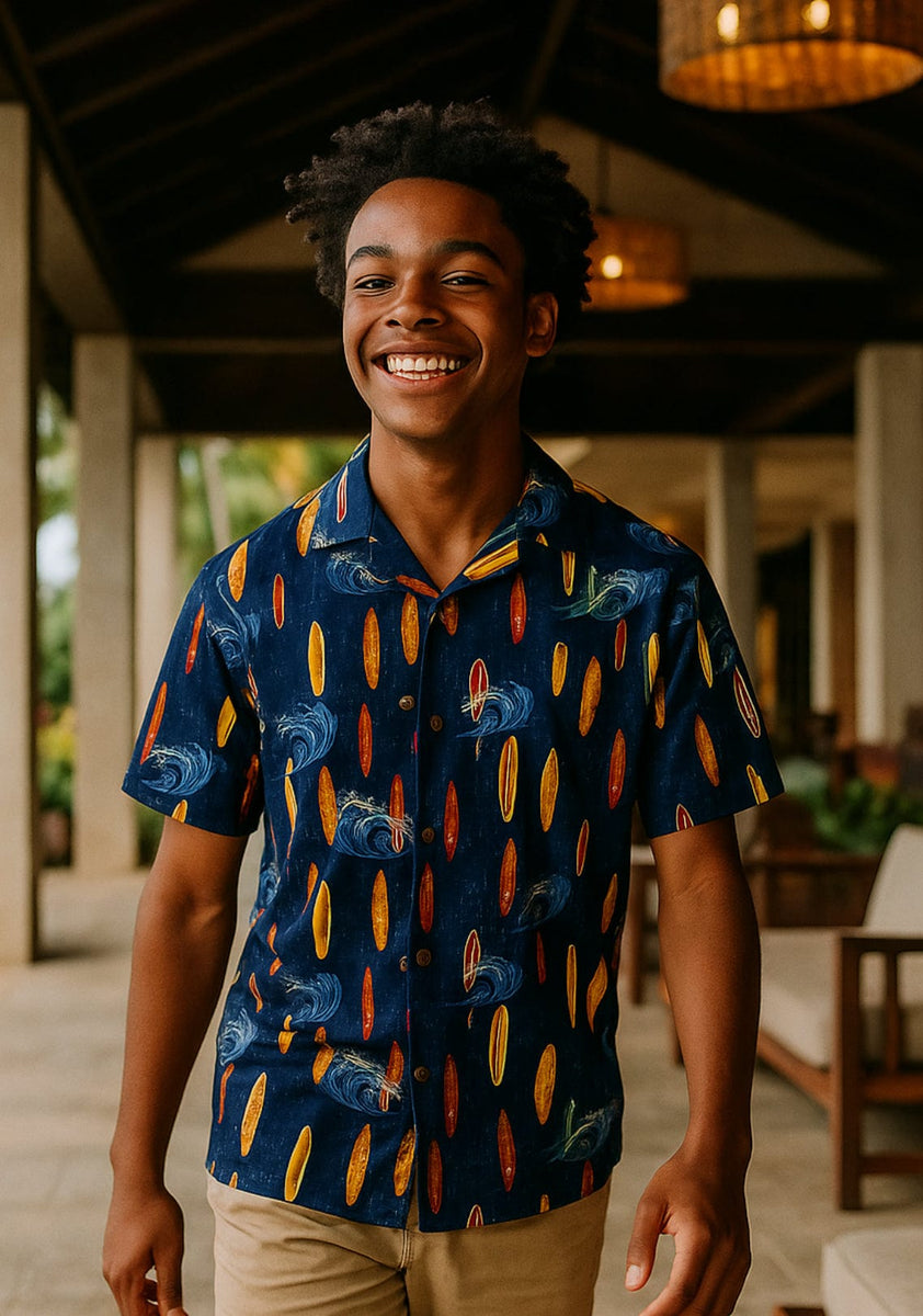 Cotton Button Up Dress Surf Aloha Shirt