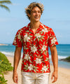 Wailuku Orchids Short Sleeves Aloha Shirt Red