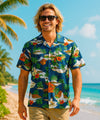 Big Island Volcano Cotton Men's Shirt Navy