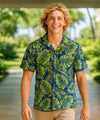Luau Cotton Poplin Men's Aloha Shirt Navy