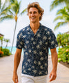 Mapuna Cotton Hawaiian Shirt Navy