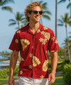Kuleana Short Sleeves Men Aloha Shirt Burgundy