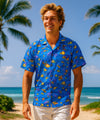 Tropical Sealife Men's Aloha Shirt Navy