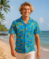 Tropical Sealife Men's Aloha Shirt Turquoise