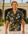 Makakilo Short Sleeves Men's Aloha Shirt Charcoal