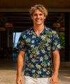 Makakilo Short Sleeves Men's Aloha Shirt Navy