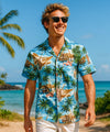 Aloha Woody Short Sleeves Cotton Shirt Blue