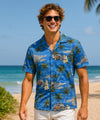 Aloha Woody Short Sleeves Cotton Shirt Navy