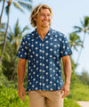 Pama Cotton Hawaiian Aloha Men's Shirt Navy