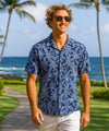 Pineapples Men's Aloha Shirt Navy