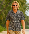Iolani Cotton Men's Aloha Shirt Black