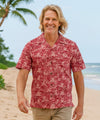 Iolani Cotton Men's Aloha Shirt Red