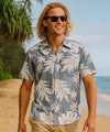 Kaanapali Reverse Fabric Men's Aloha Shirt Navy