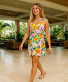Aloha A-Line Back Cutout Short Dress Cream
