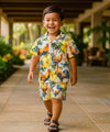 Boy's Aloha Shirt & Shorts Cabana Set White